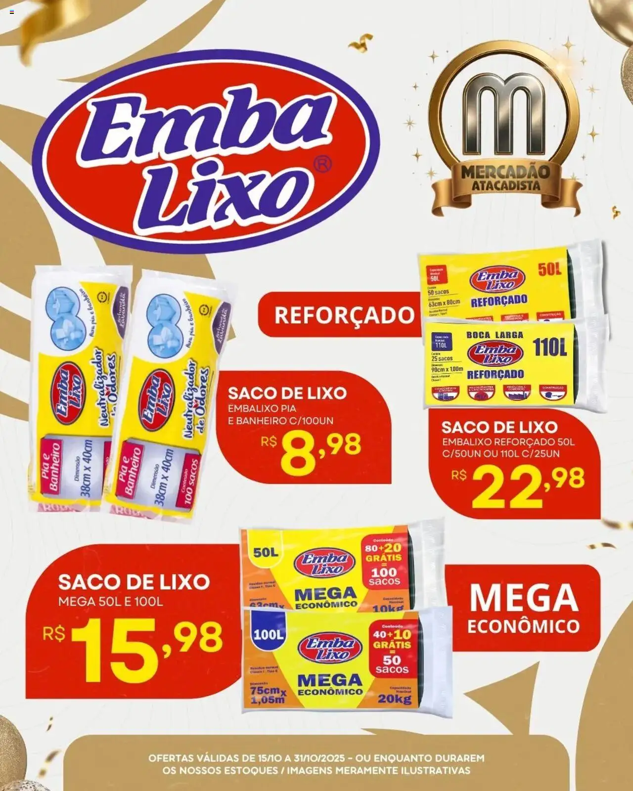 Mercadão Atacadista folheto "Ofertas Embalixo" válido a partir de 15/10/2025 - número de página 1