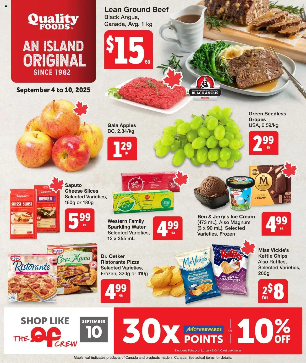 Quality Foods flyer valid from Sep 04, 2025 - page number 1