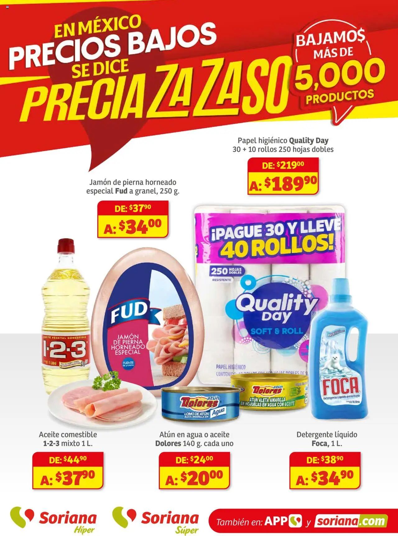 Preciazazaso Súper BCS, Jal, Nay, Sin, Son Soriana y sus promociones válidas desde el 14/08/2025 - Número de página 1
