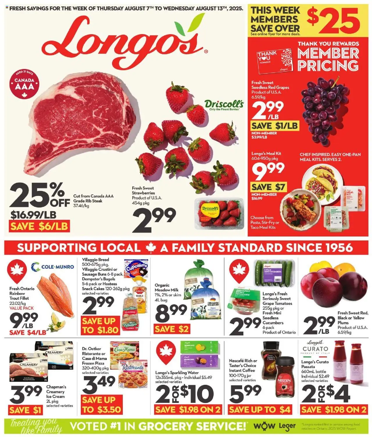 Longo's flyer valid from Aug 07, 2025 - page number 1 - Thé