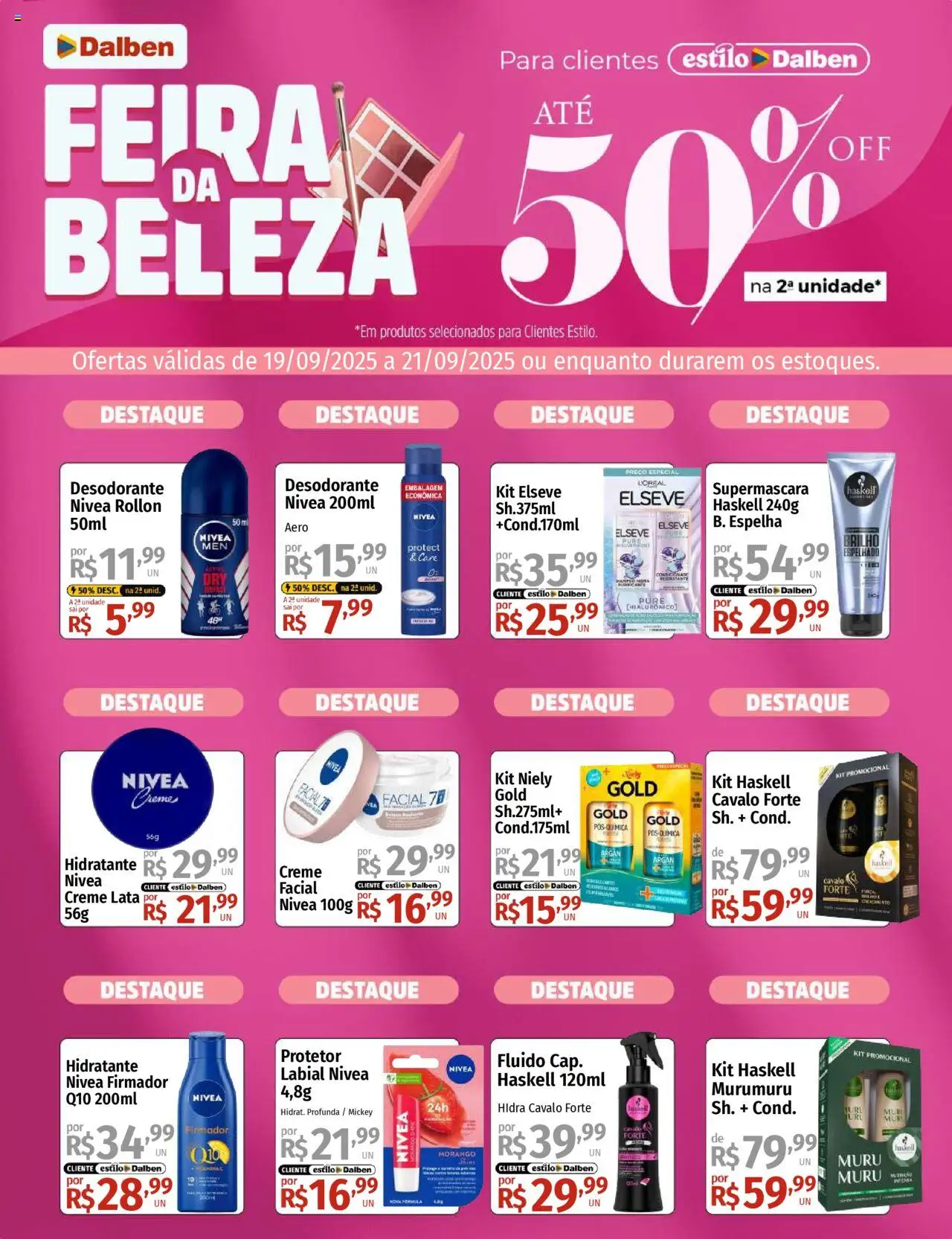 Supermercado Dalben folheto "Ofertas Feira da Beleza" válido a partir de 19/09/2025 - número de página 1