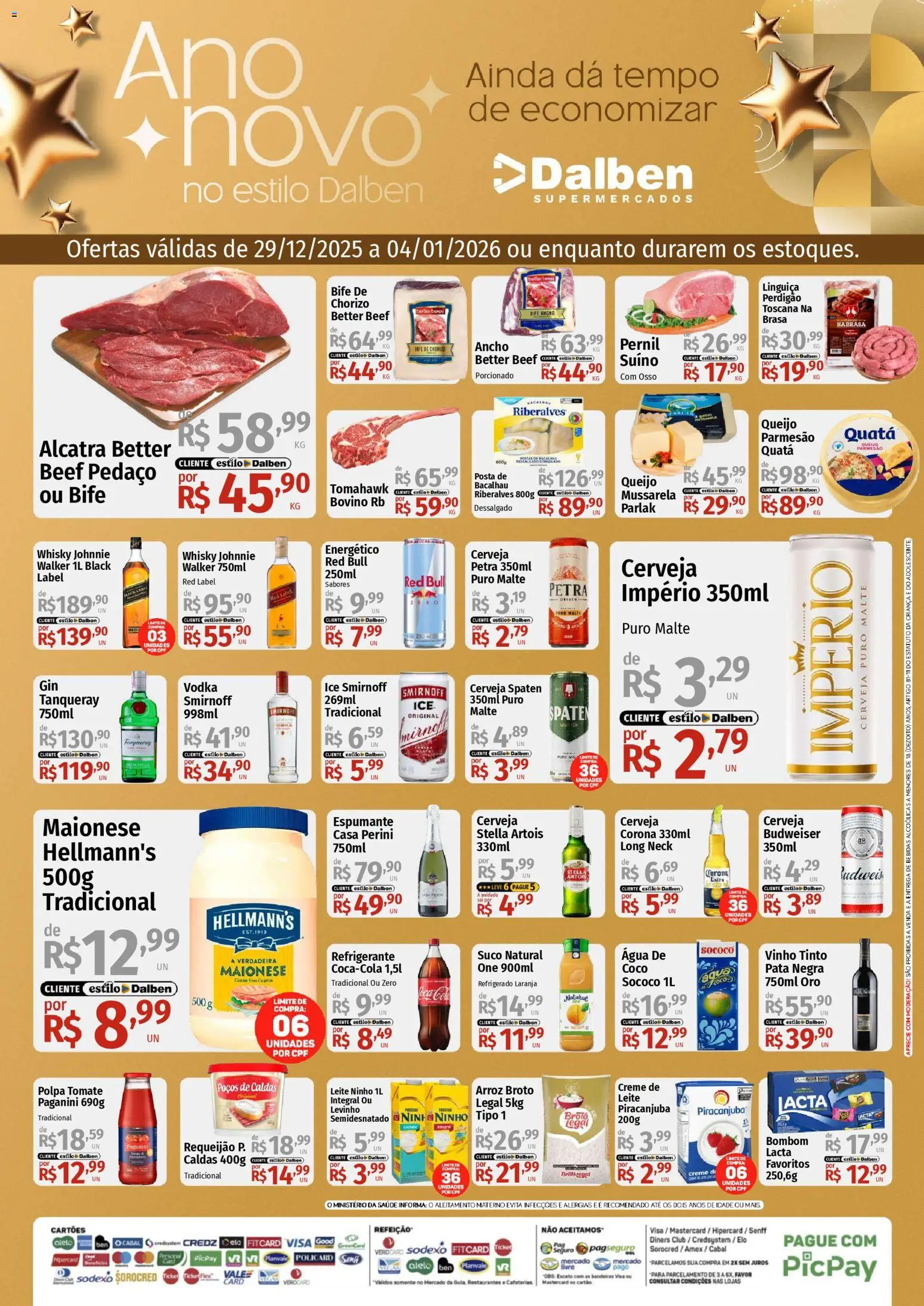 Pré-Visualização do folheto "Ofertas da semana" da loja Supermercado Dalben válido a partir de 29/12/2025