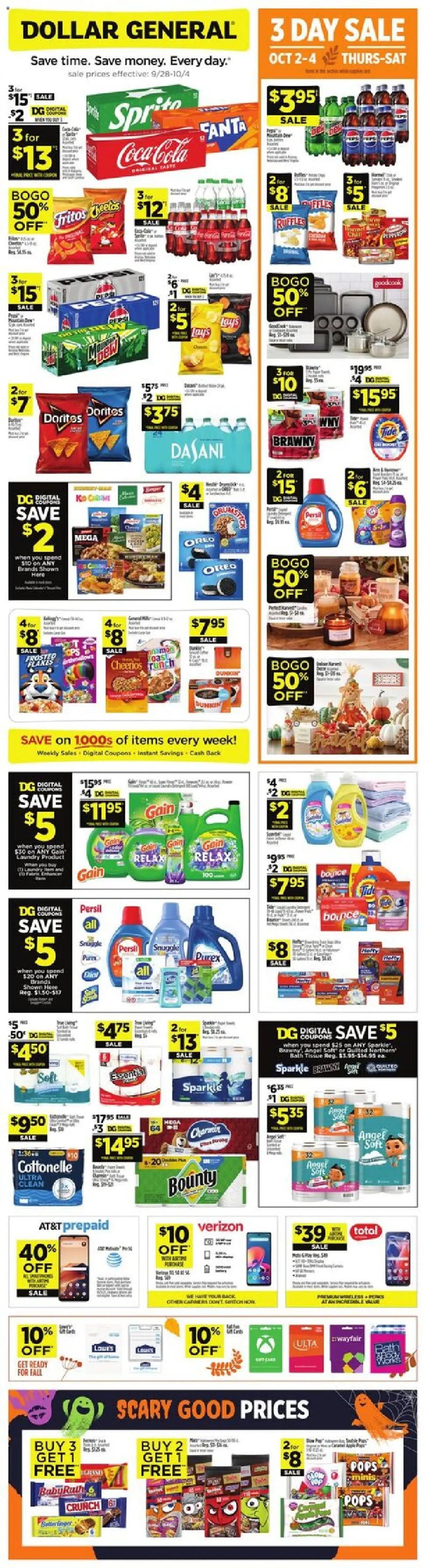 Dollar General AD for next week (09/28/2025) >> Sales Ad - Page number 1