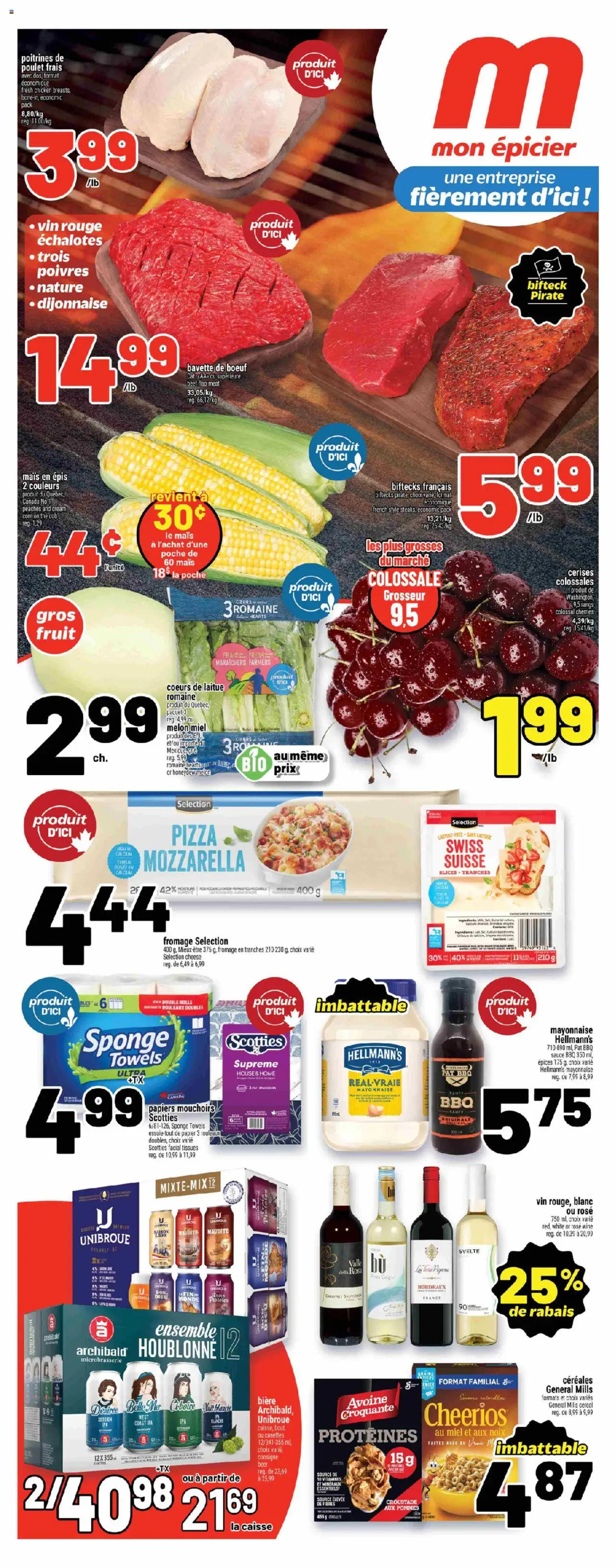 Metro flyer valid from Jul 24, 2025 - page number 1 - Mozzarella, Grains, Sponge, Towels, Rose wine, Cheese, Beer, Chicken