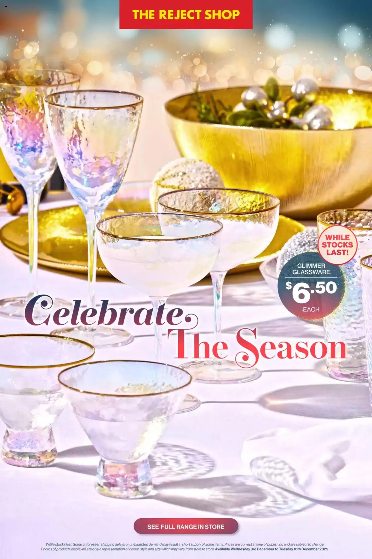 Preview of catalogue Catalogue from shop The Reject Shop valid 03/12/2025