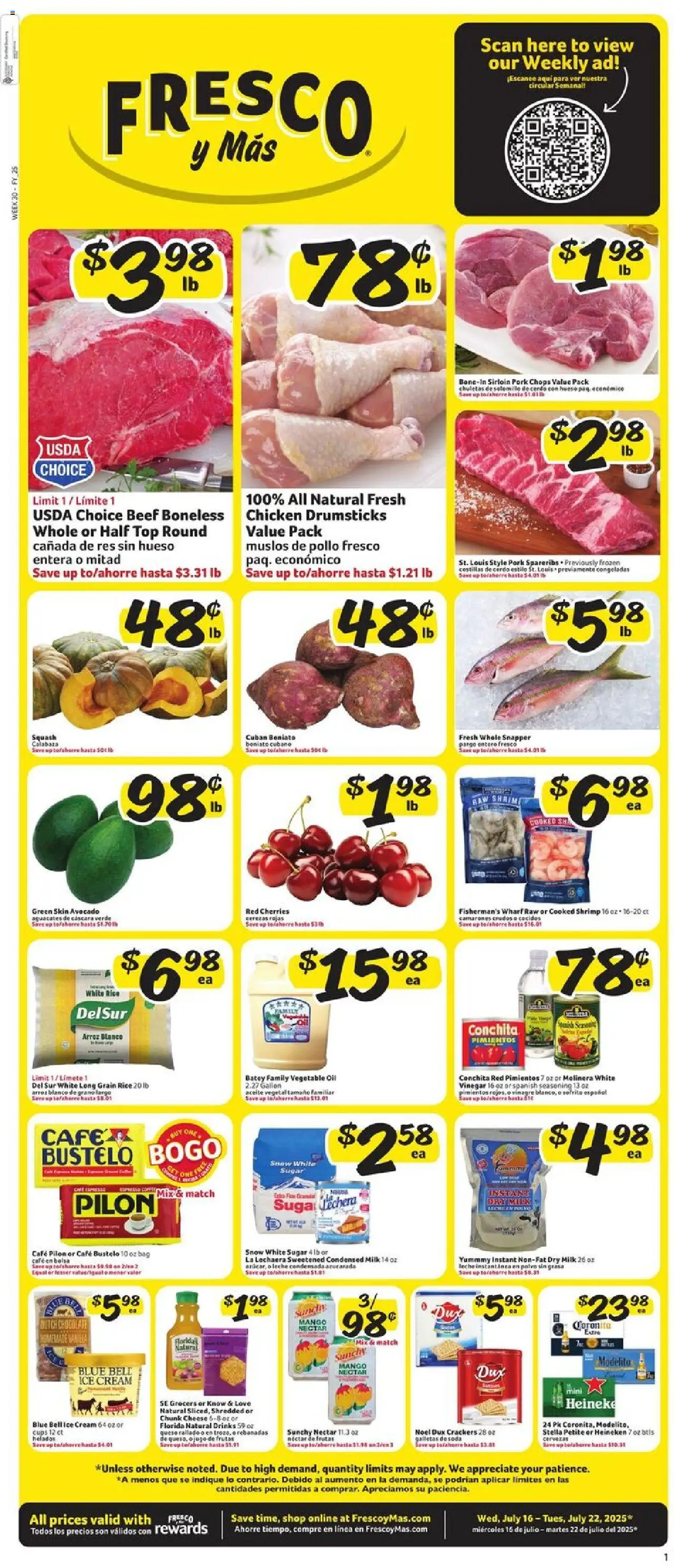 Fresco y Más Weekly Ad from 07/16/2025 - Flyer - Page number 1
