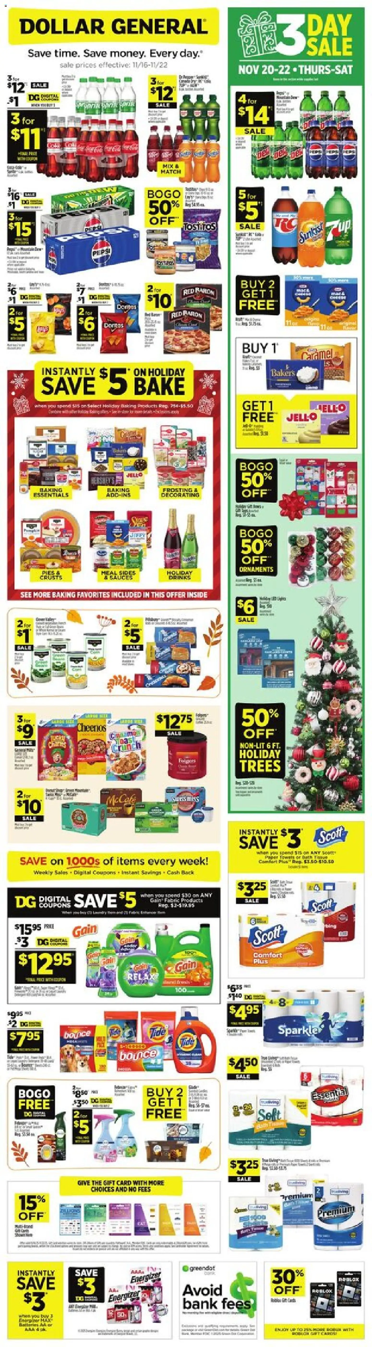 Ad Preview of Dollar General Weekly Ad from 11/16/2025