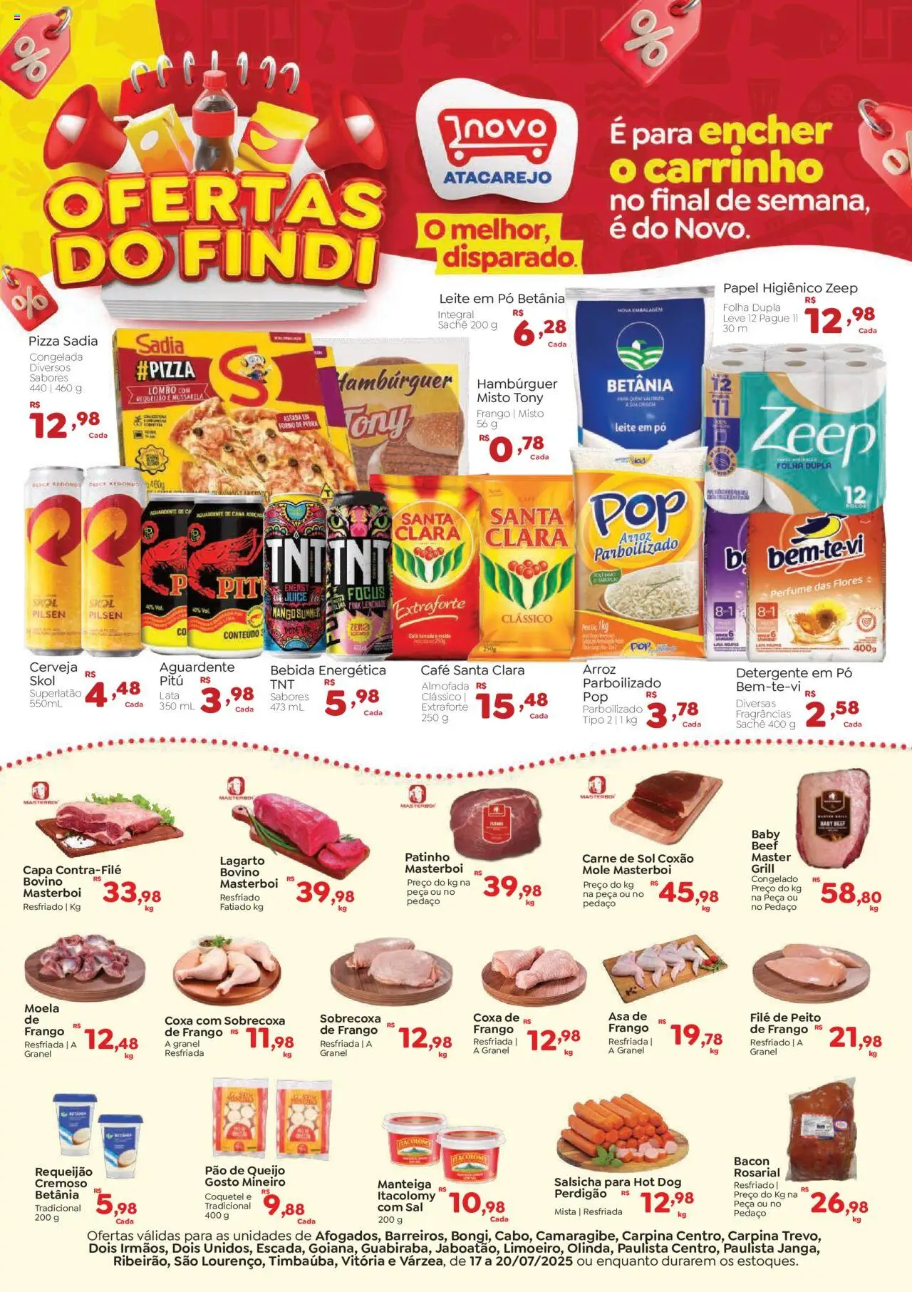 Novo Atacarejo folheto "Ofertas do Findi" válido a partir de 17/07/2025 - número de página 1
