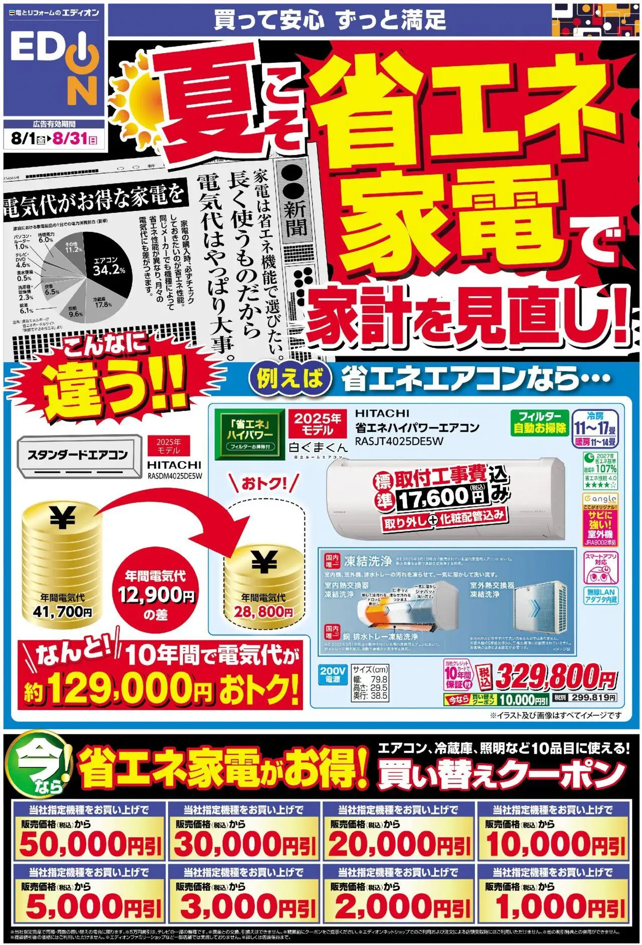 100満ボルトショッ電気料金値上げ 家電で見直し！プは 2025/08/01から有効 - ページ番号 1