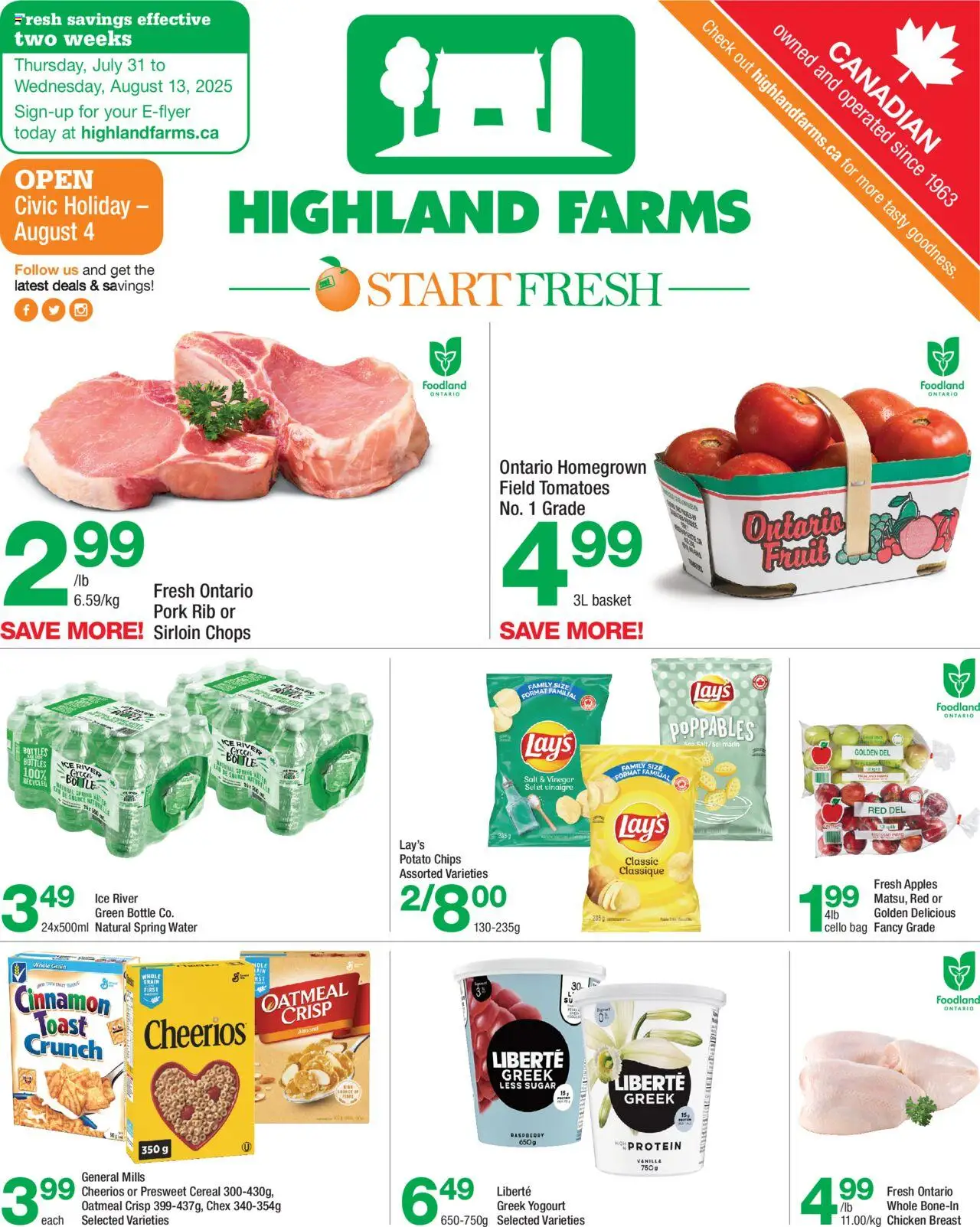 Highland Farms flyer valid from Jul 31, 2025 - page number 1