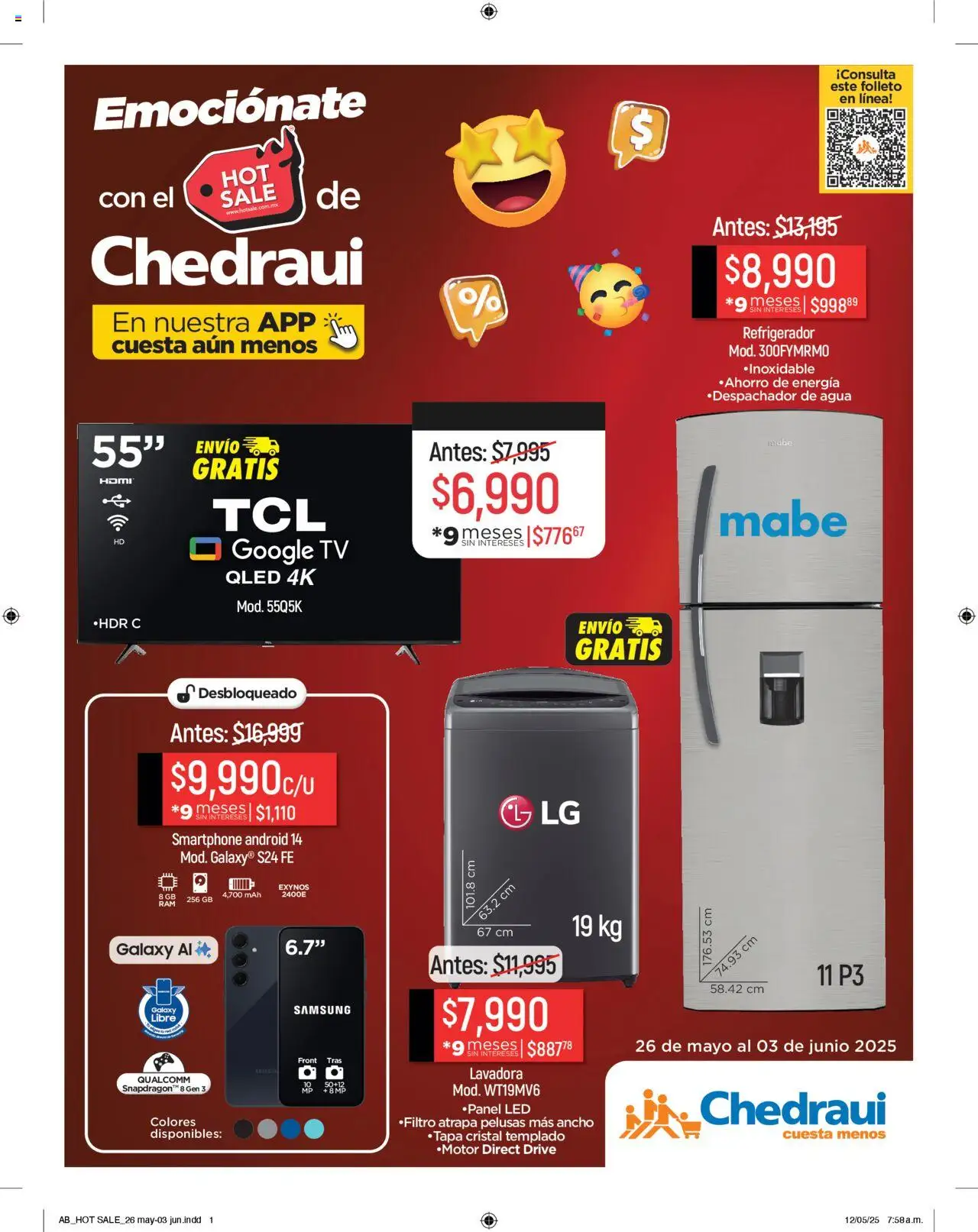 Hot Sale Chedraui y sus promociones válidas desde el 26/05/2025 - Número de página 1 - Smartphone, Refrigerador, Lavadora, Agua