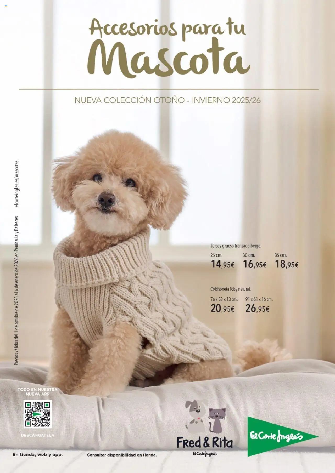 Catálogo Accesorios para tu mascota El Corte Inglés y sus promociones válidas desde el 01/10/2025 - Número de página 1