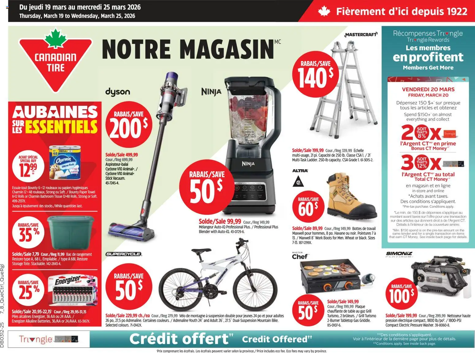 Preview of leaflet Canadian Tire circulaire from shop Canadian Tire is valid from Mar 19, 2026 - Blender, Boots, Grill, Table