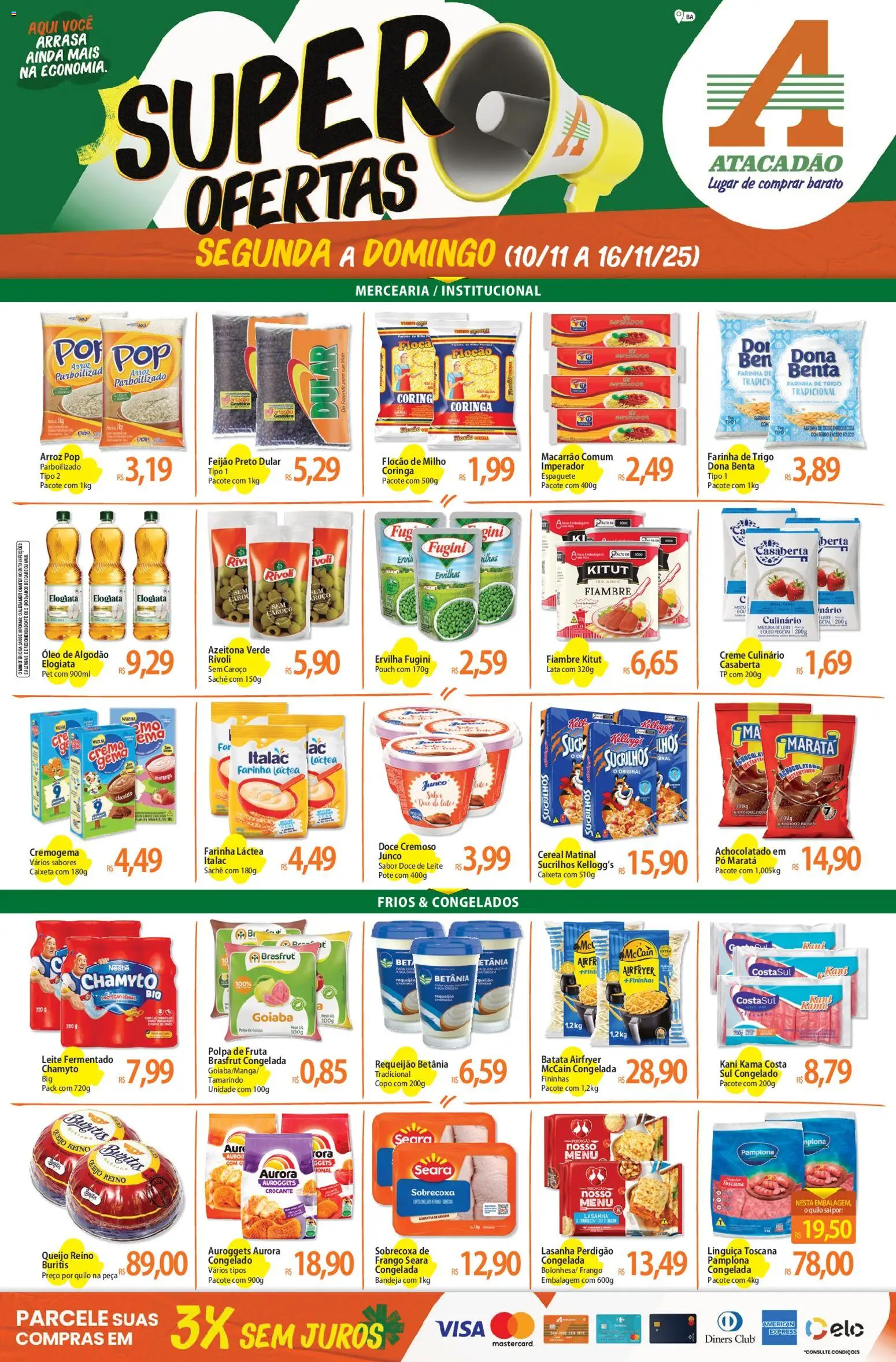 Pré-Visualização do folheto "Ofertas da semana" da loja Atacadão válido a partir de 10/11/2025