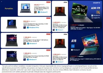 Un aperçu du dépliant Circulaire du magasin Canada Computers est valide à partir 9 janv. 2026