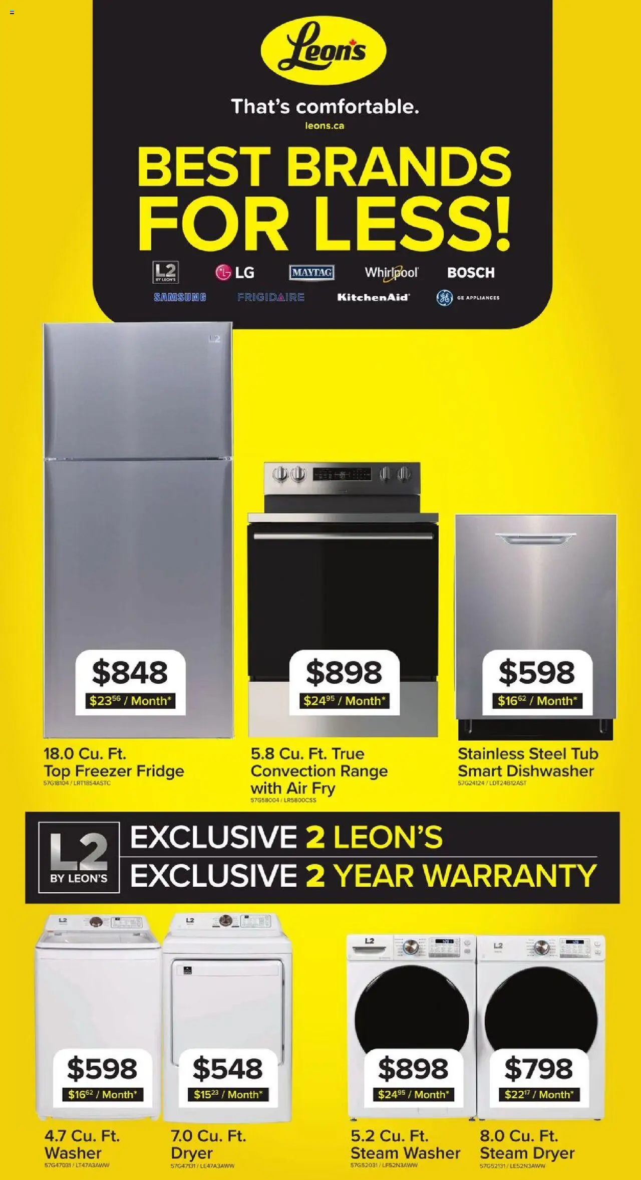 Leon's flyer valid from Aug 28, 2025 - page number 1 - Dishwasher, Freezer, Dryer