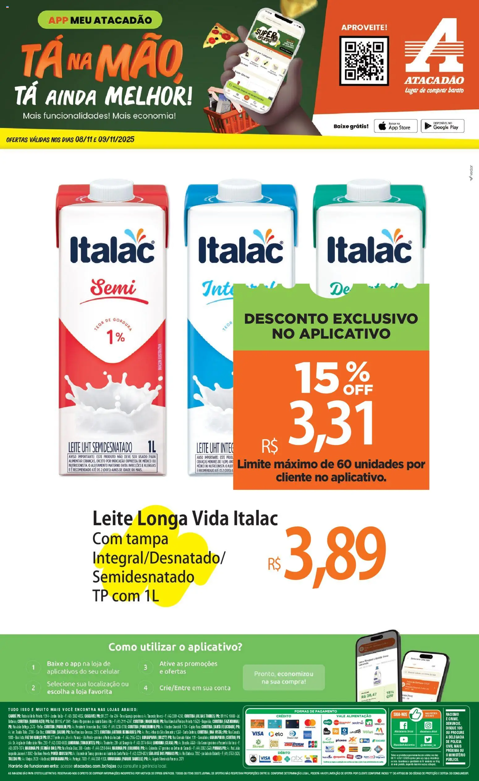 Pré-Visualização do folheto "Ofertas - PR" da loja Atacadão válido a partir de 08/11/2025