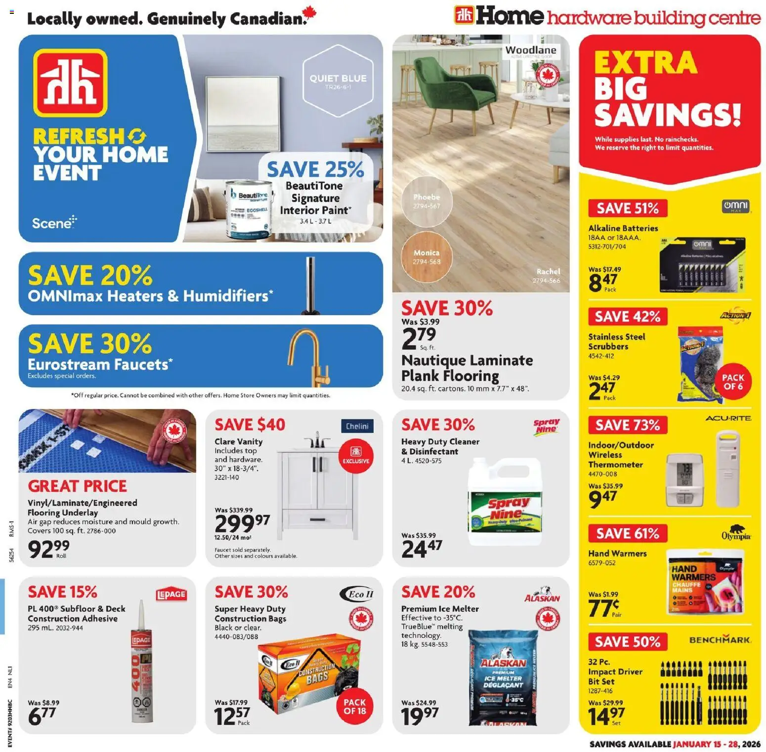 Preview of leaflet Weekly Flyer - NL from shop Home Hardware is valid from Jan 15, 2026