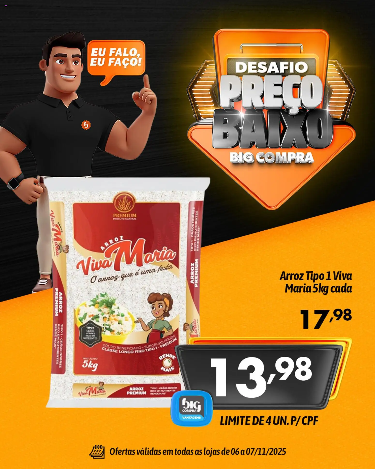Pré-Visualização do folheto "Ofertas do Desafio do Preço" da loja Big Compra válido a partir de 06/11/2025