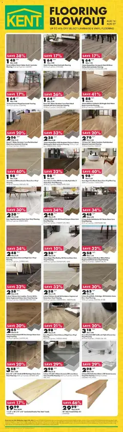 Un aperçu du dépliant Flooring Blowout du magasin Kent est valide à partir 14 août 2025