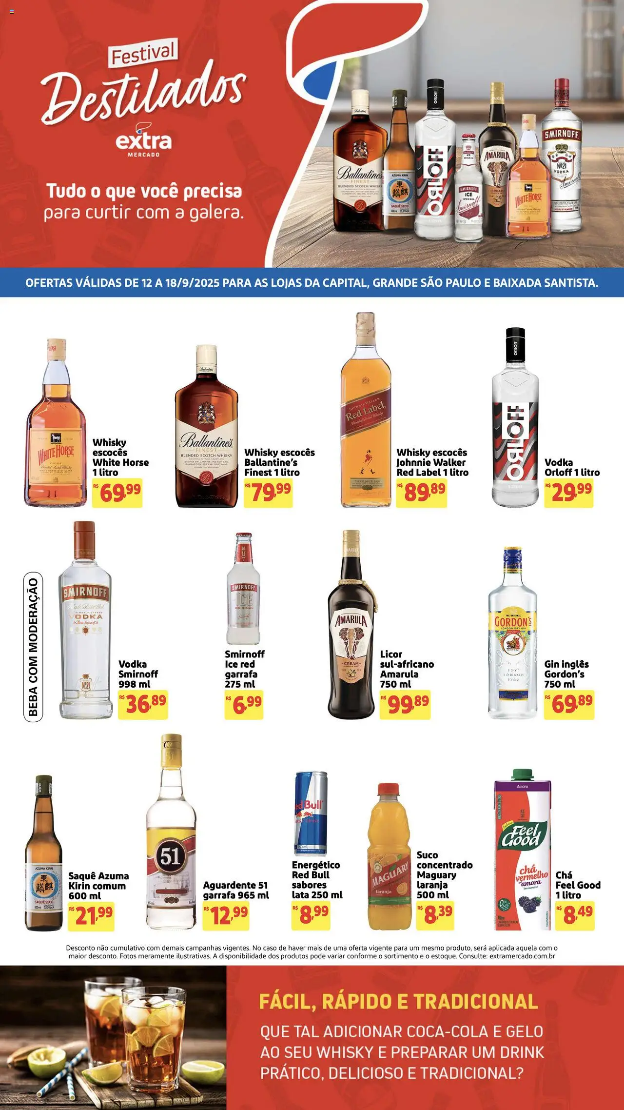 Extra folheto "Ofertas Festival Destilados" válido a partir de 12/09/2025 - número de página 1
