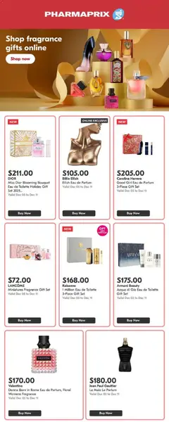 Un aperçu du dépliant Holiday Flyer du magasin Pharmaprix est valide à partir 5 déc. 2025