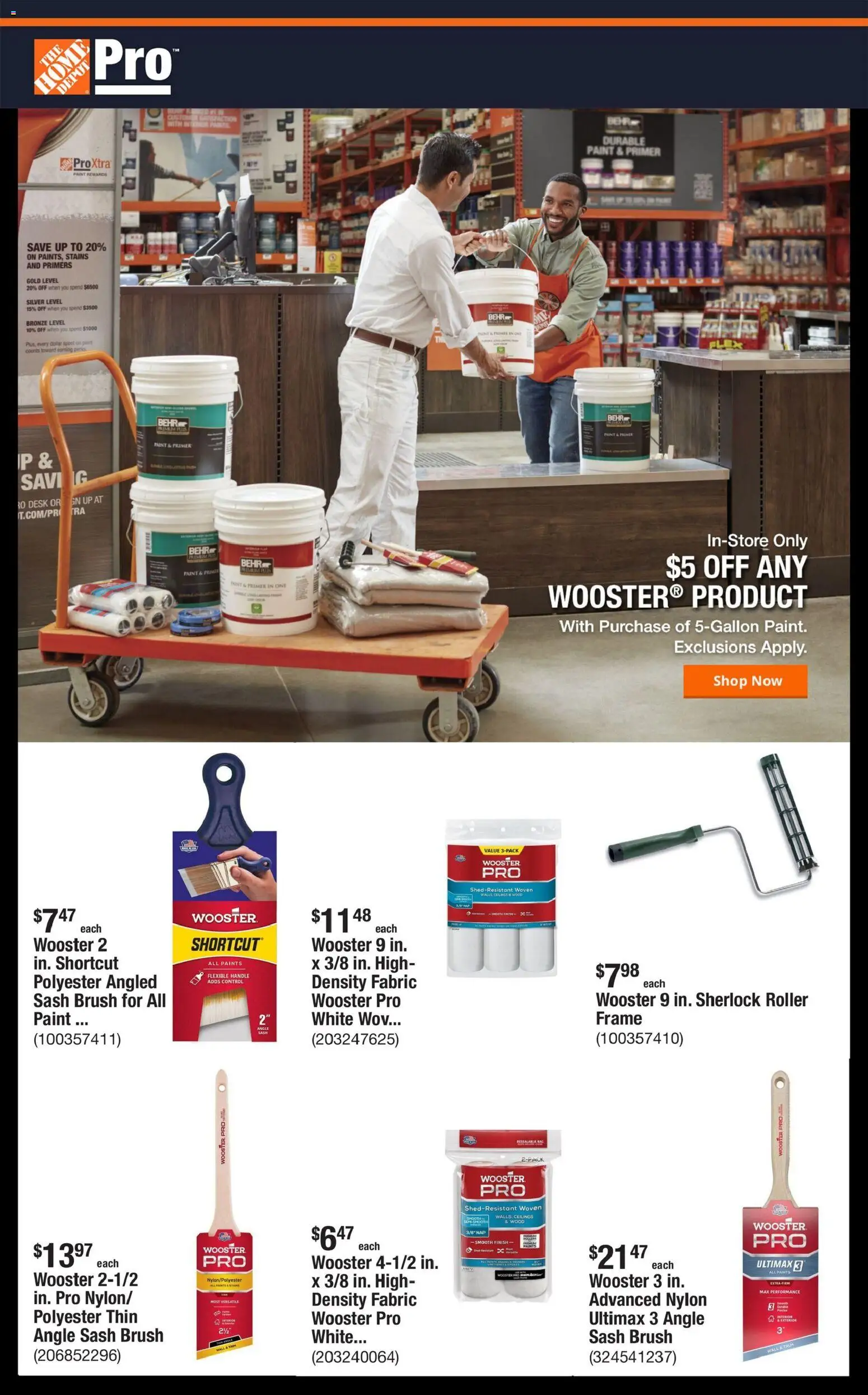Ad Preview of Home Depot Shop Pro Ad - FL from 02/16/2026 - Desk, Pants, Brush