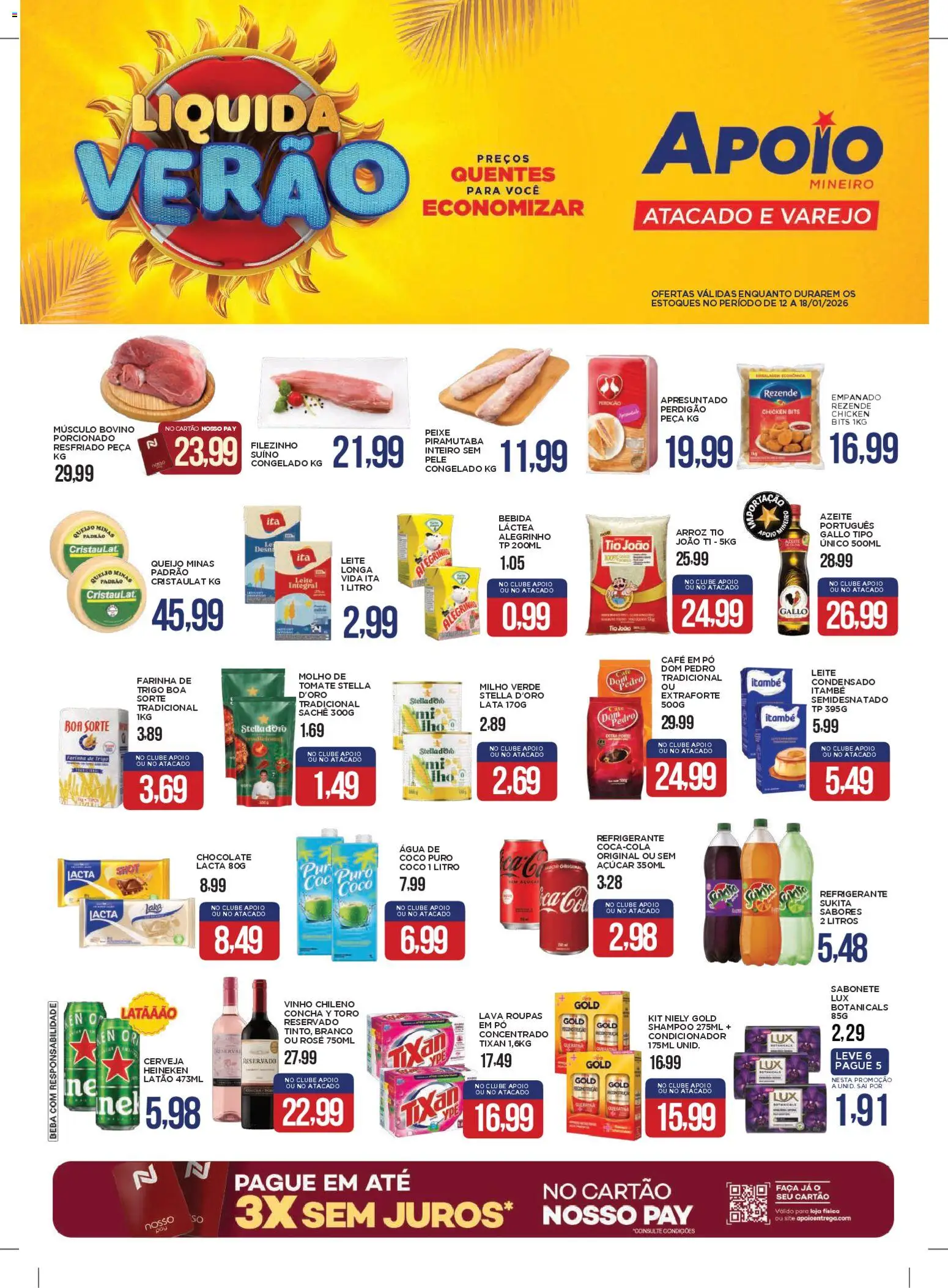 Pré-Visualização do folheto "Ofertas da semana" da loja Apoio Mineiro válido a partir de 12/01/2026