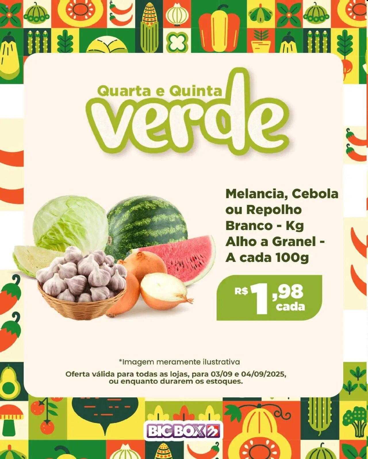 Big Box folheto "Ofertas Sacolao" válido a partir de 03/09/2025 - número de página 1 - Cebola, Repolho, Alho, Repolho branco