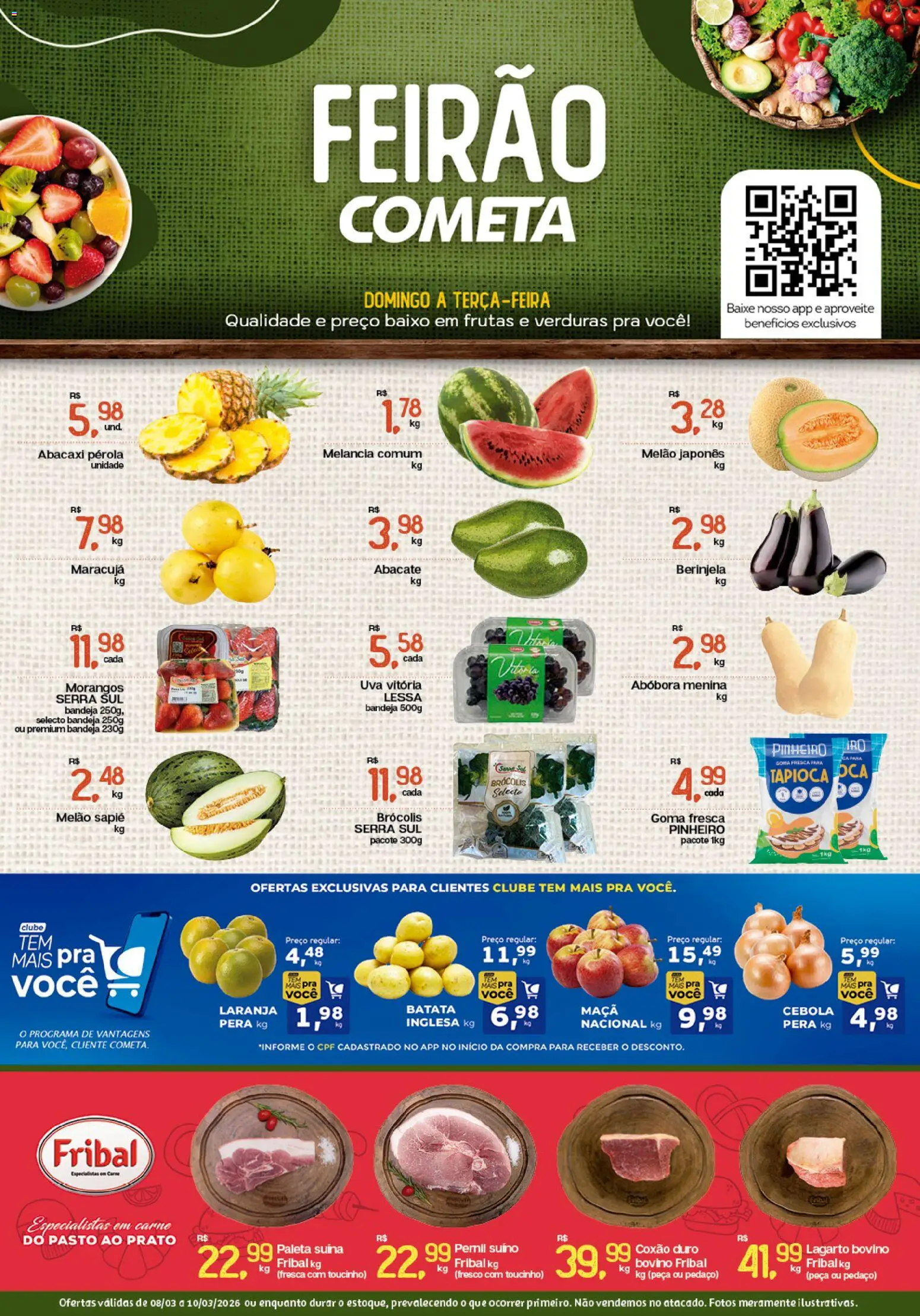 Pré-Visualização do folheto "Cometa Supermercados ofertas Feirão" da loja Cometa Supermercados válido a partir de 08/03/2026