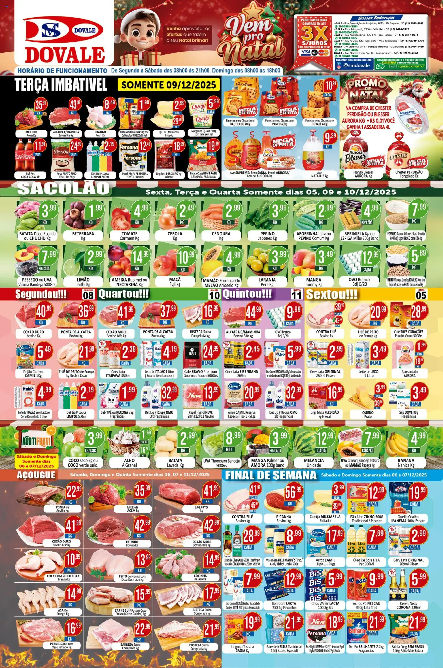 Pré-Visualização do folheto "Ofertas da semana" da loja Dovale válido a partir de 05/12/2025 - Sorvete, Leite condensado, Uva, Batata, Nescau, Eisenbahn, Polvilho, Louça