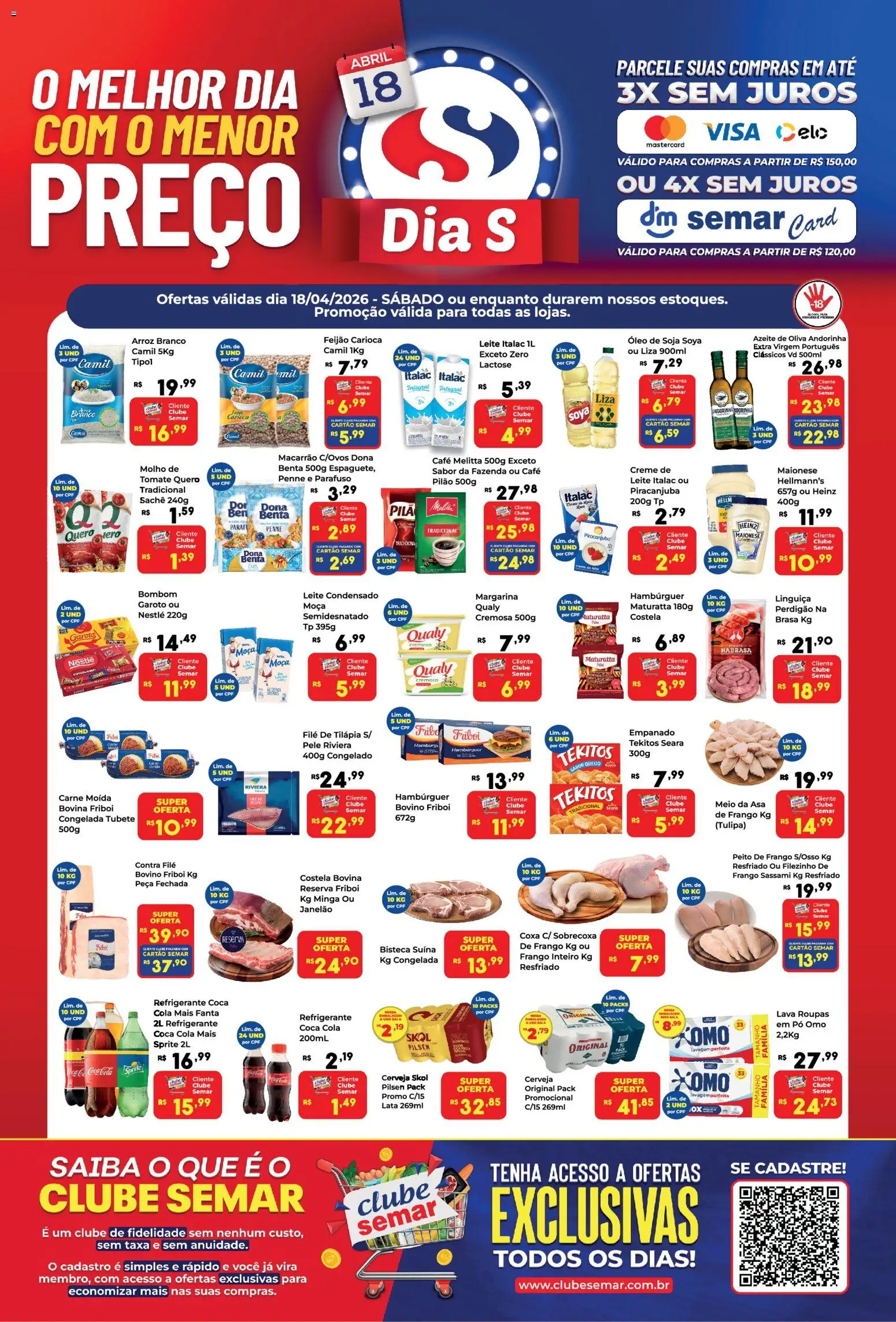 Pré-Visualização do folheto "Semar Supermercado - Ofertas da semana" da loja Semar Supermercado válido a partir de 18/04/2026