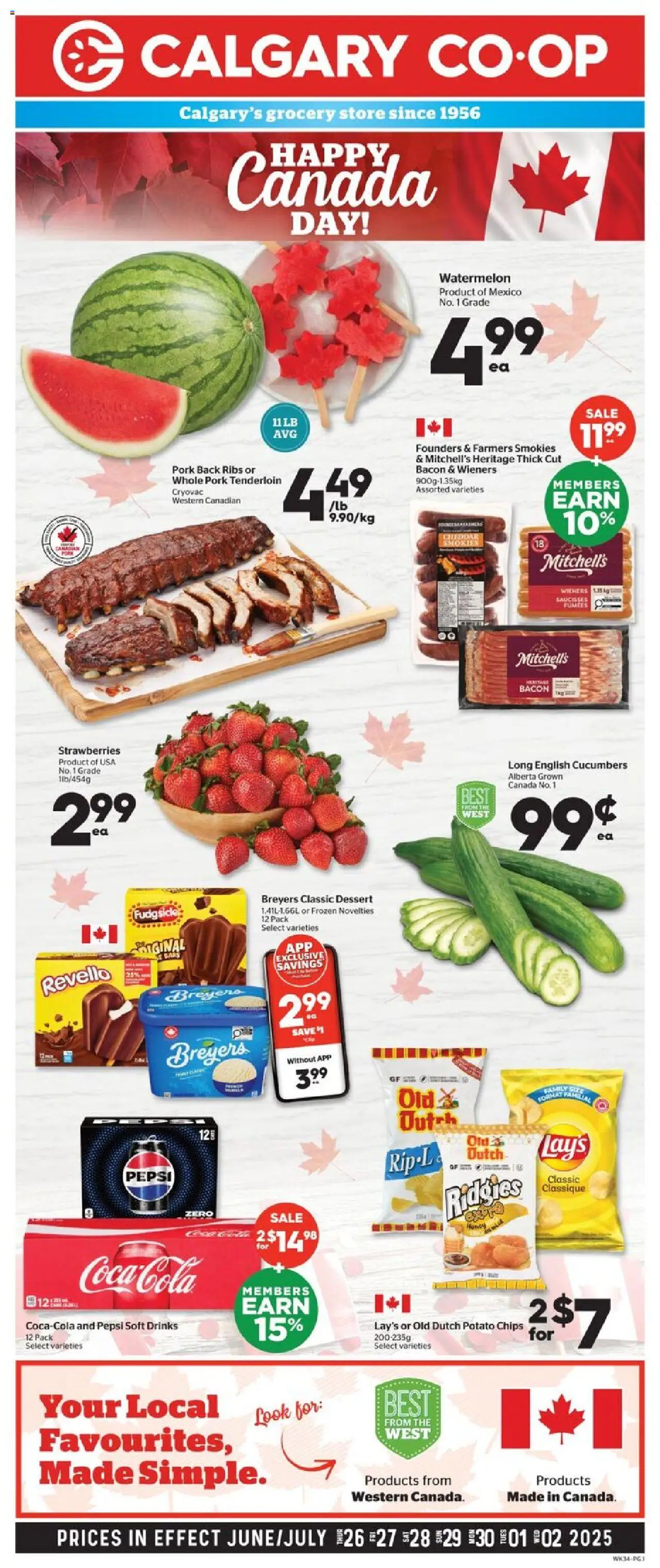 Calgary Co-op flyer valid from Jun 26, 2025 - page number 1 - Saucisses, Thé