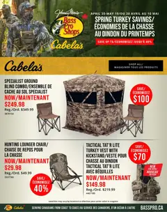 Un aperçu du dépliant Cabelas weekly flyer / circulaire du magasin Cabelas est valide à partir 30 avr. 2026