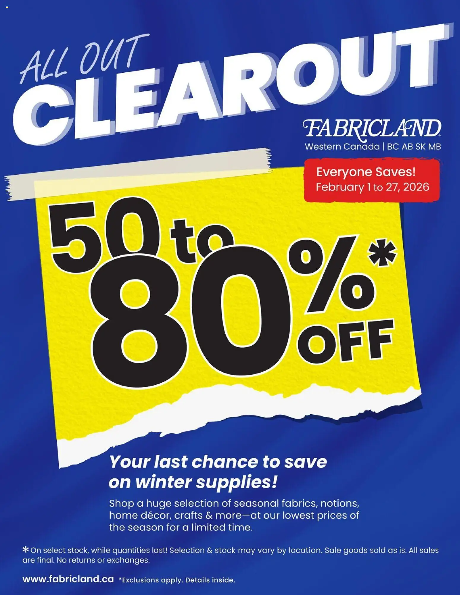 Preview of leaflet Flyer / circulaire from shop Fabricland is valid from Feb 01, 2026