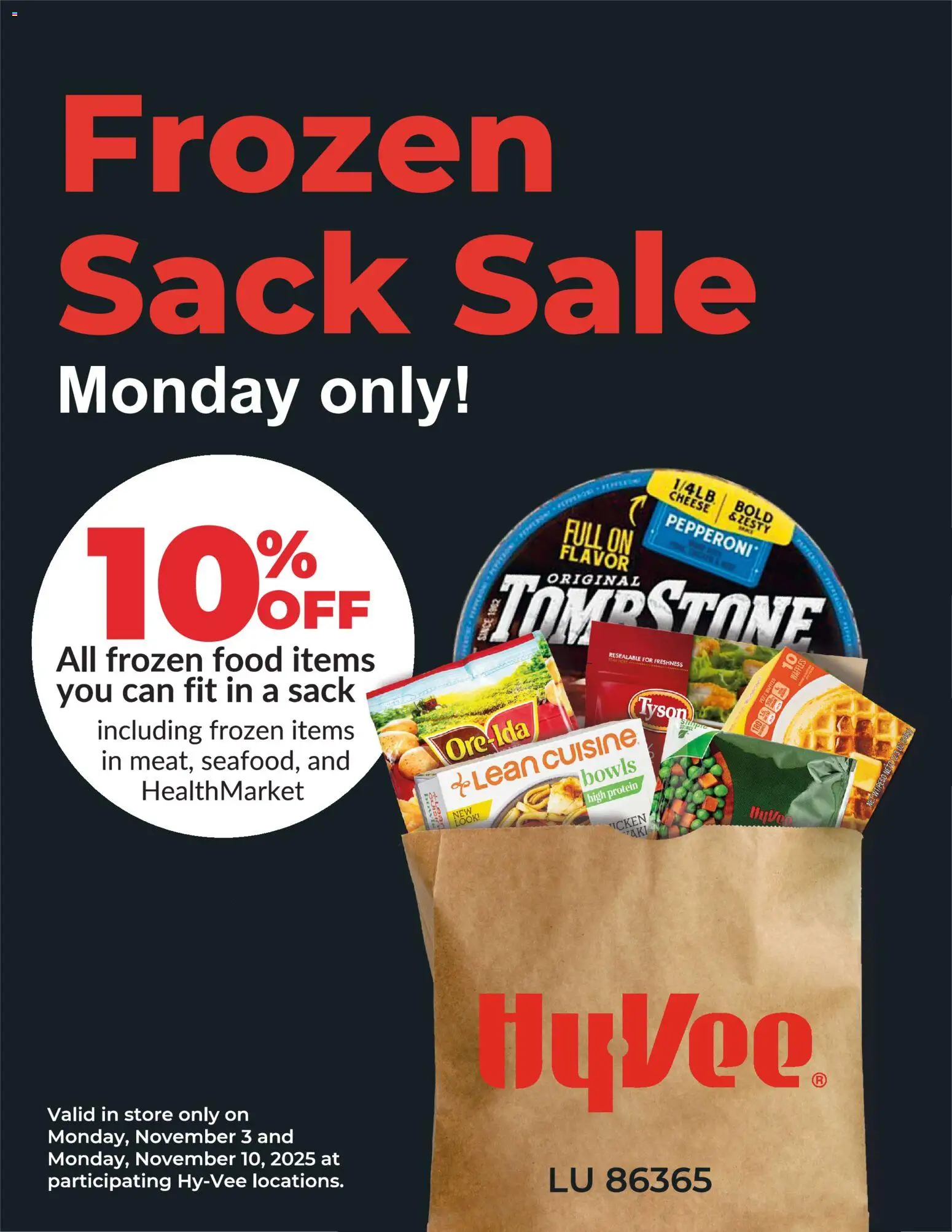 Ad Preview of HyVee Frozen Sack Sale from 11/10/2025