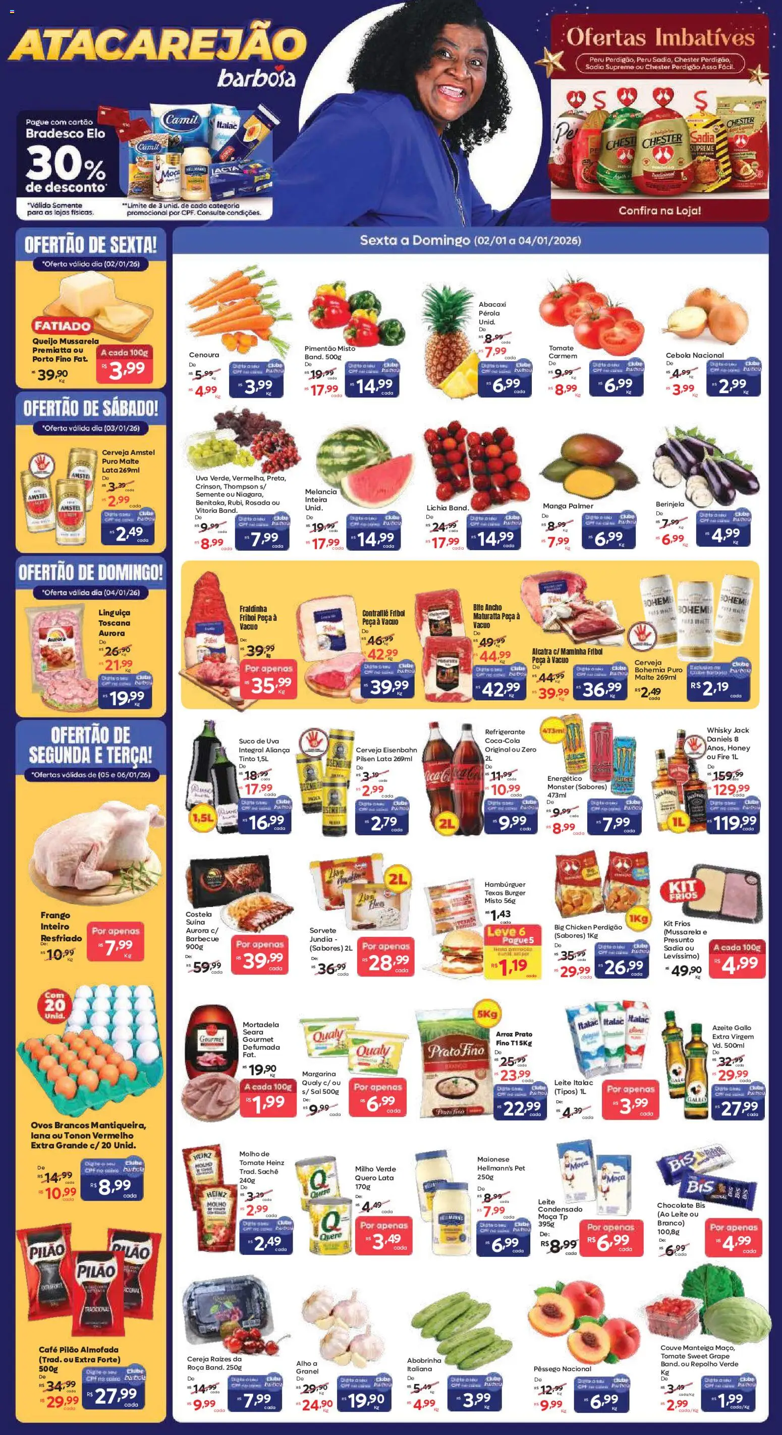 Pré-Visualização do folheto "Ofertas da semana" da loja Barbosa Supermercados válido a partir de 02/01/2026