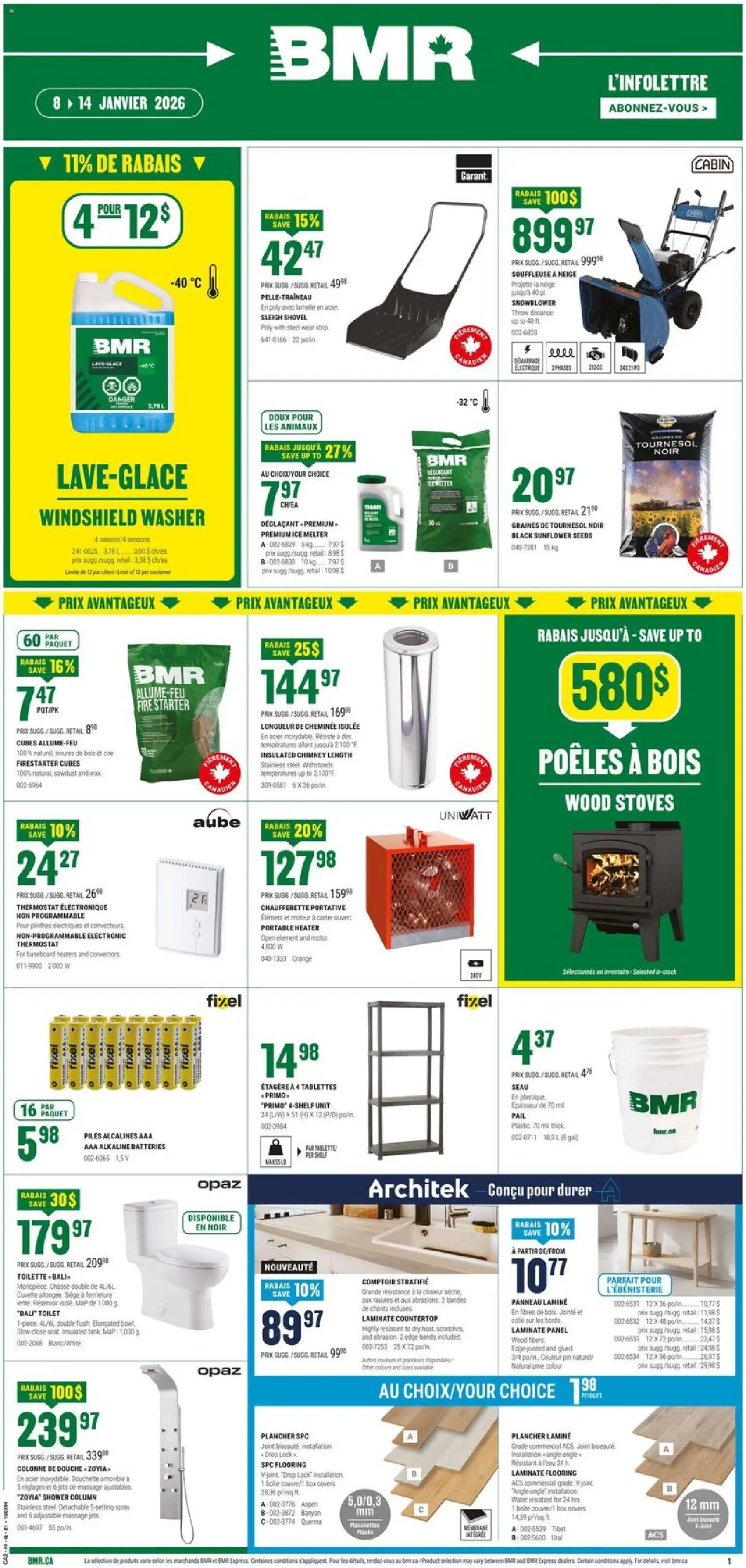 Preview of leaflet Weekly flyer / circulaire from shop BMR is valid from Jan 08, 2026