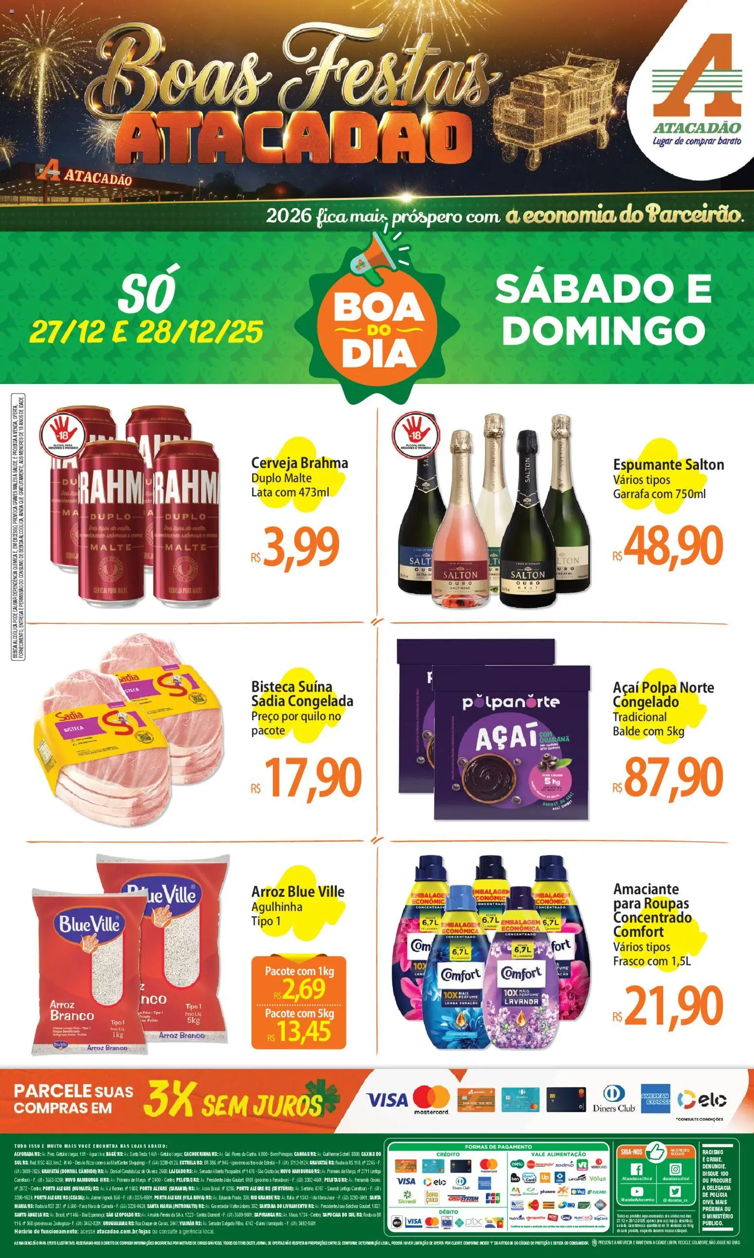 Pré-Visualização do folheto "Ofertas - RS" da loja Atacadão válido a partir de 27/12/2025