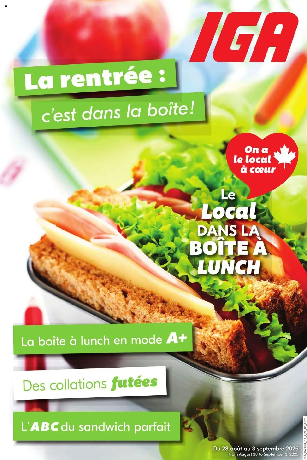 IGA flyer valid from Aug 28, 2025 - page number 1