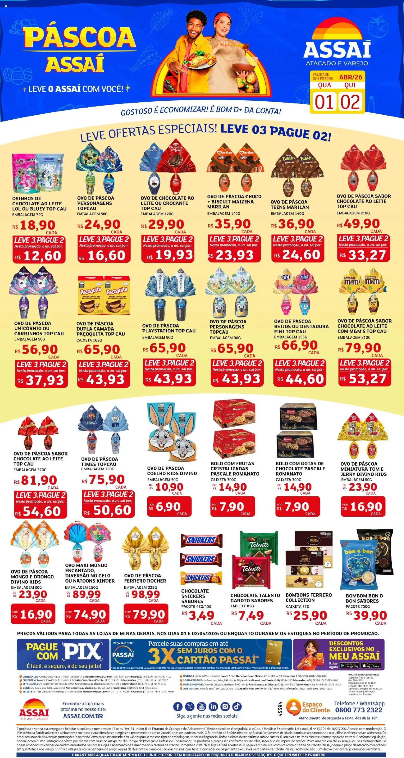 Pré-Visualização do folheto "Assaí Atacadista ofertas - MG" da loja Assaí Atacadista válido a partir de 01/04/2026