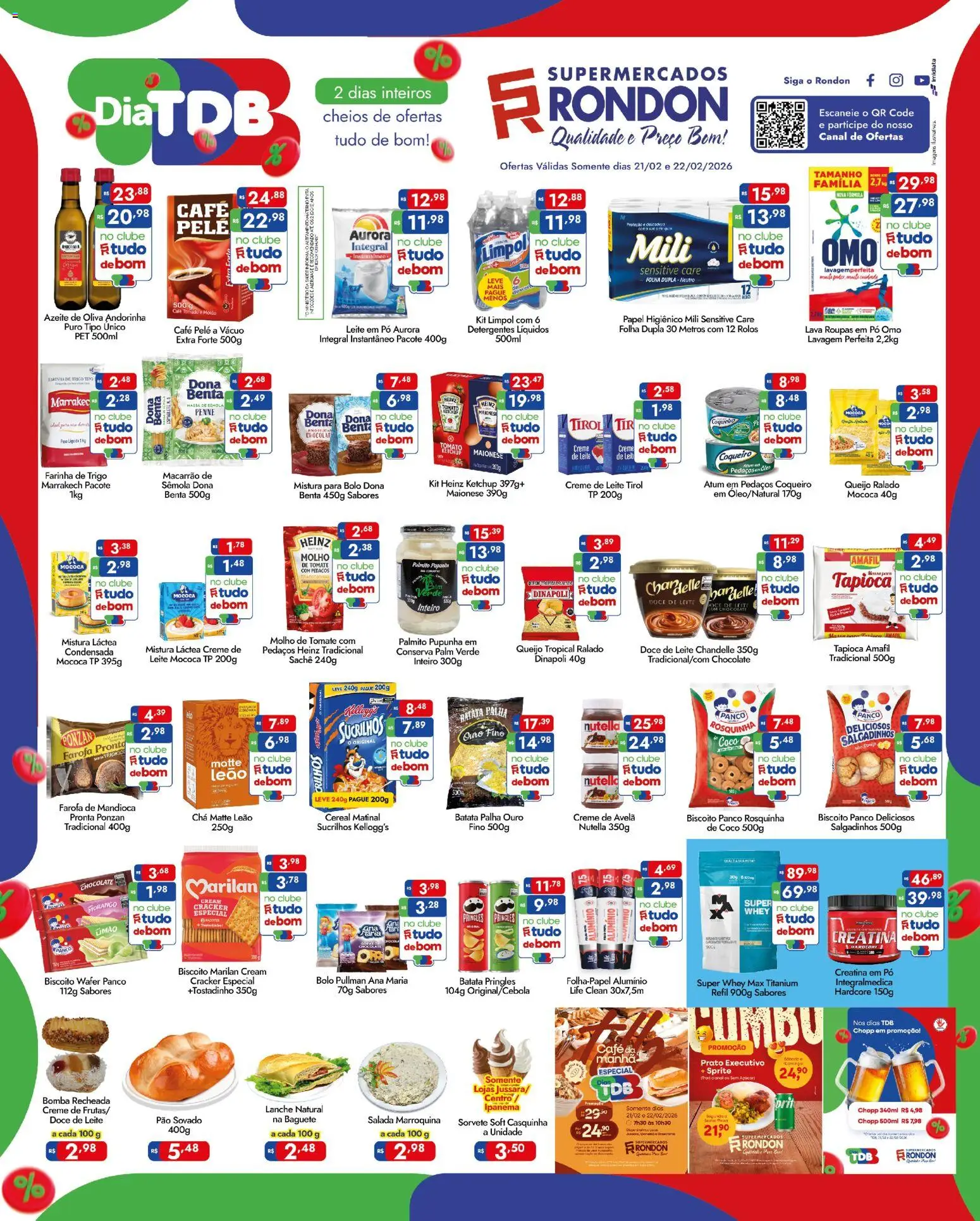 Pré-Visualização do folheto "Ofertas Dia TDB" da loja Supermercados Rondon válido a partir de 21/02/2026