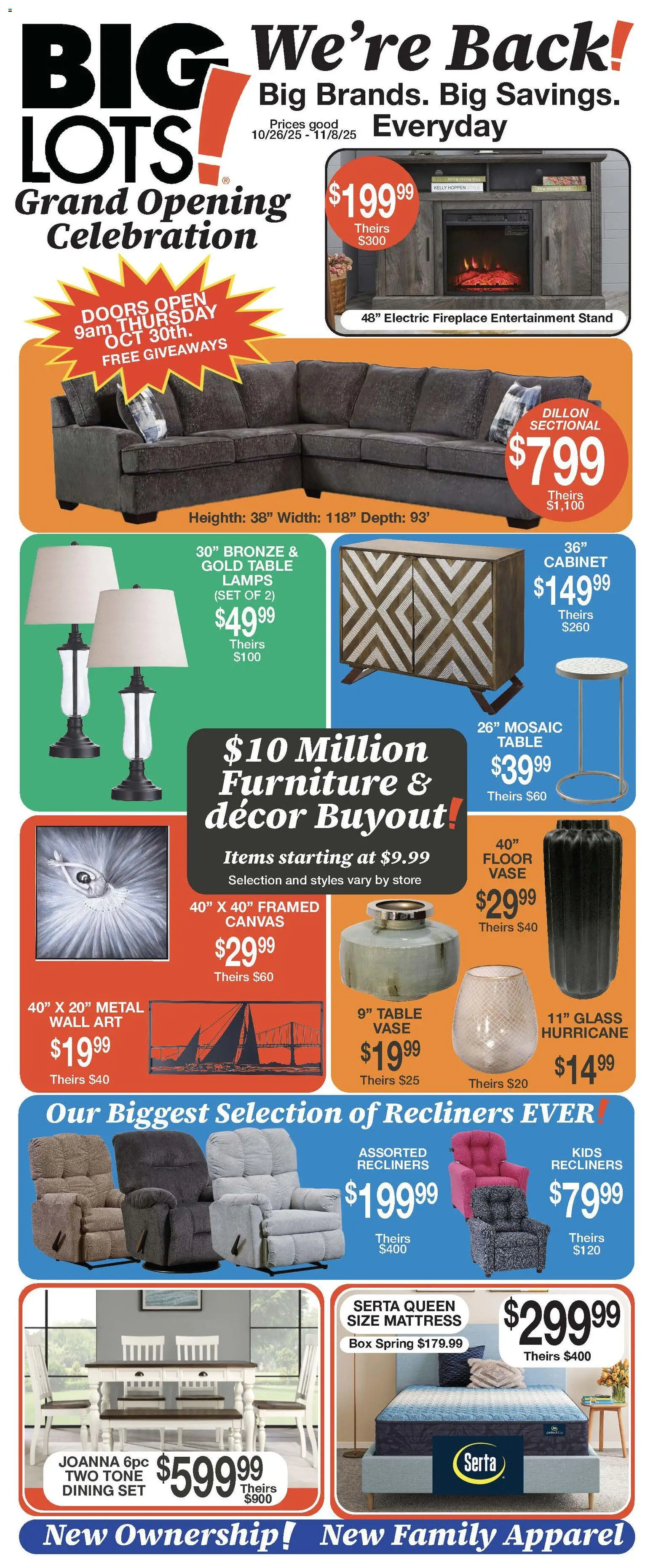 Ad Preview of Big Lots Grand Opening from 10/26/2025