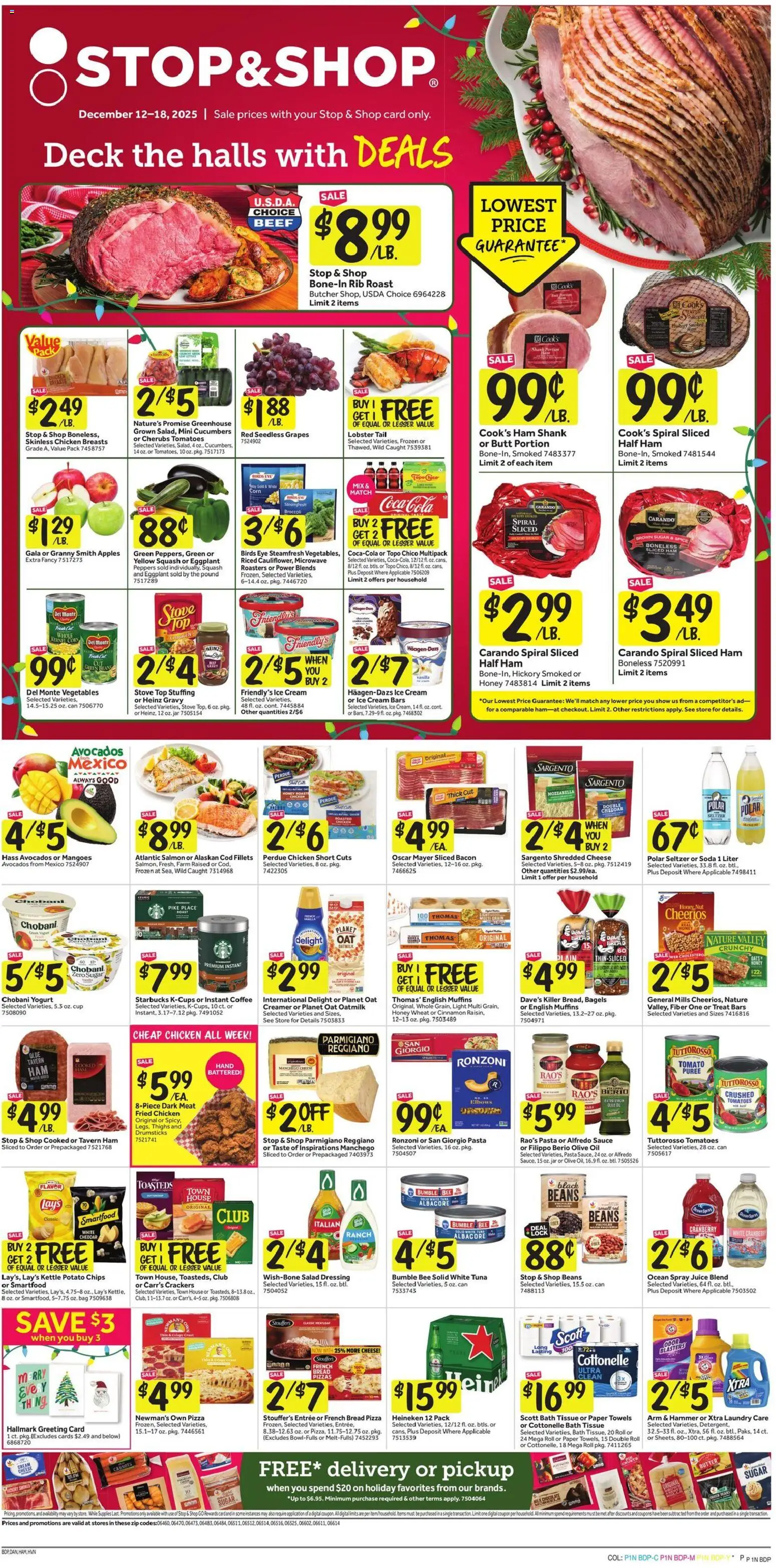 Ad Preview of Stop & Shop Weekly Circular - CT from 12/12/2025 - Chocolate, Pasta, Milk, Squash, Tuna, Bag, Stove, Paper towels