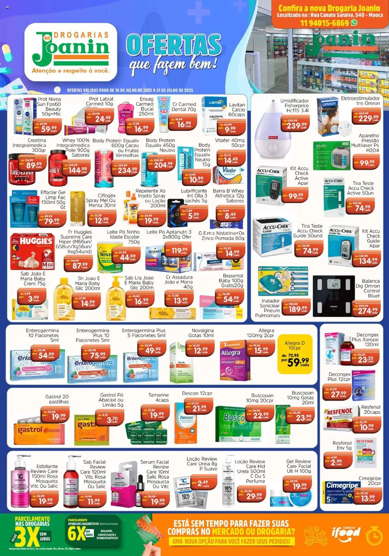 Supermercados Joanin folheto "Ofertas Drogaria" válido a partir de 16/07/2025 - número de página 1