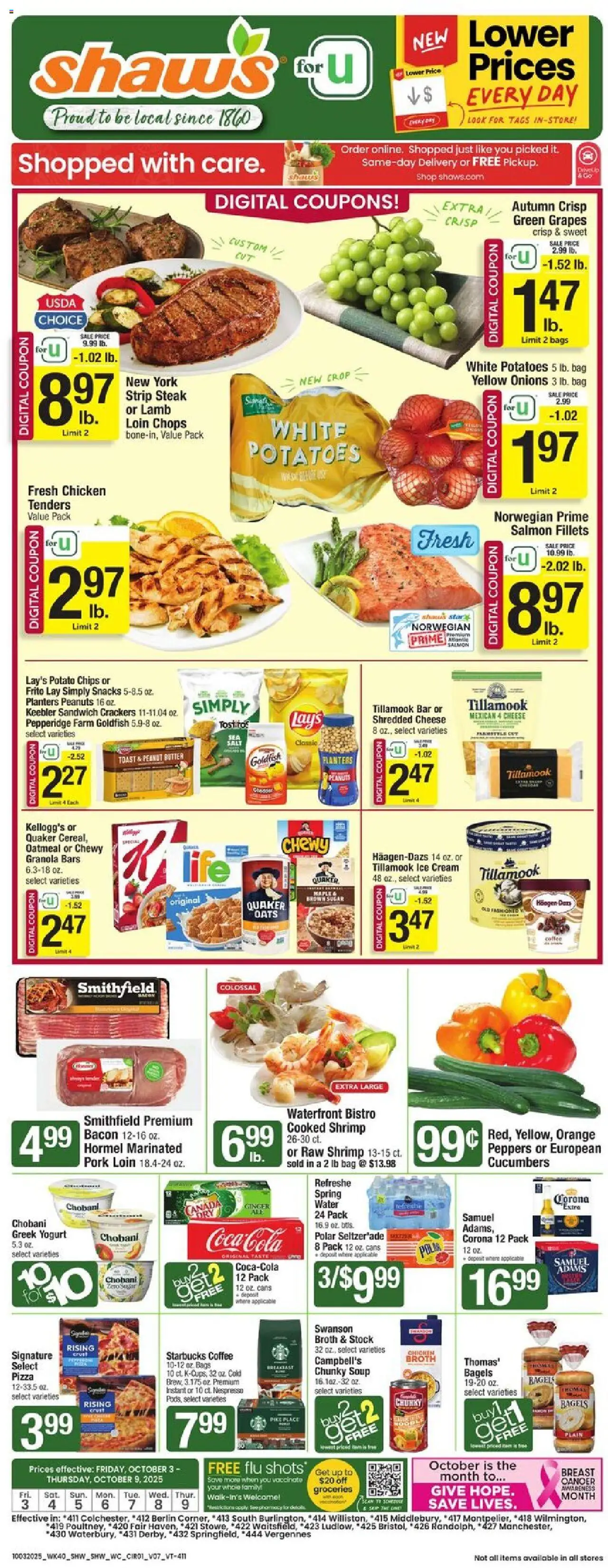 Shaw's Weekly Ad - VT from 10/03/2025 - Flyer - Page number 1