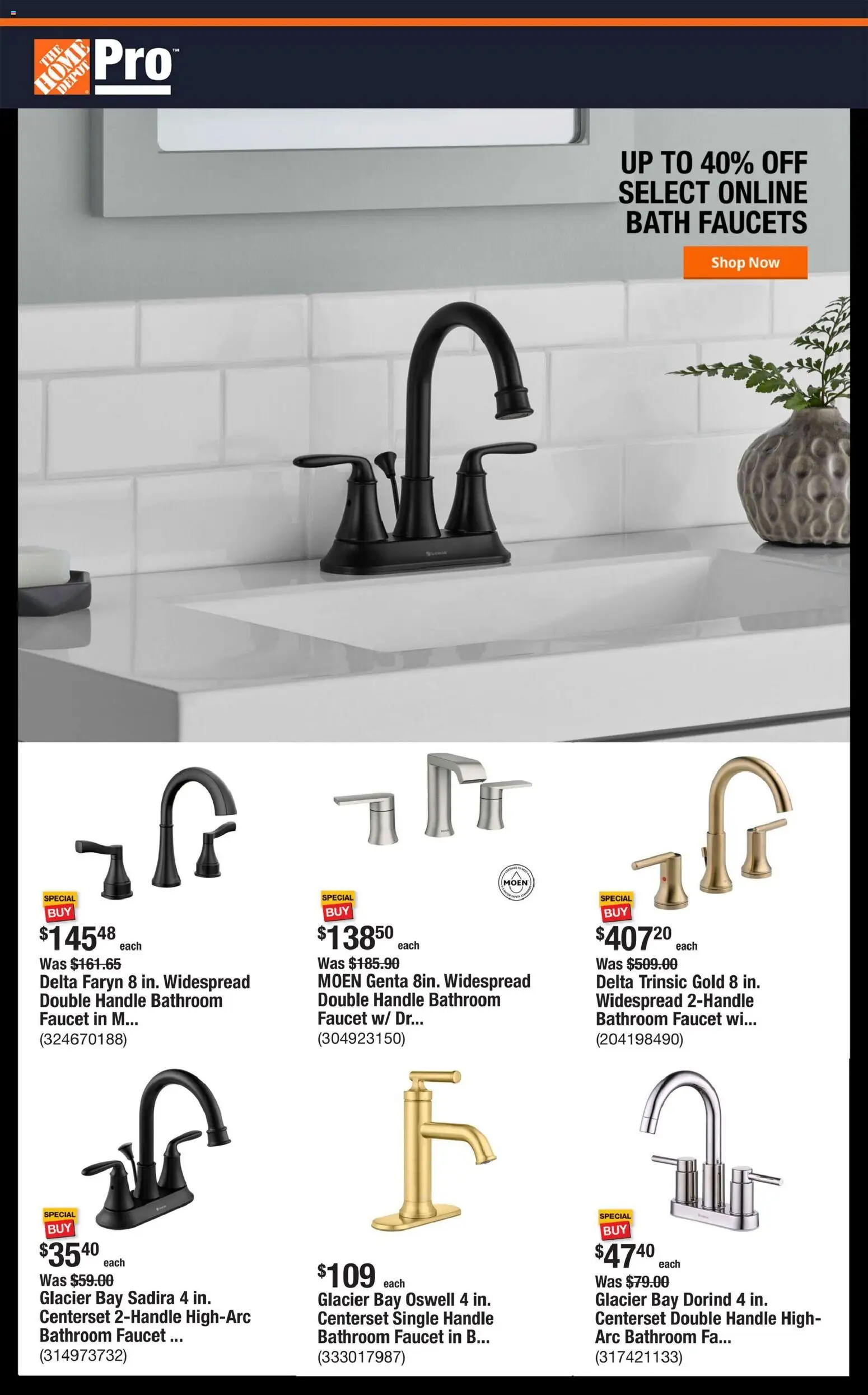 Ad Preview of Home Depot Home Depot Shop Pro Ad - NC from 03/09/2026 - Bath