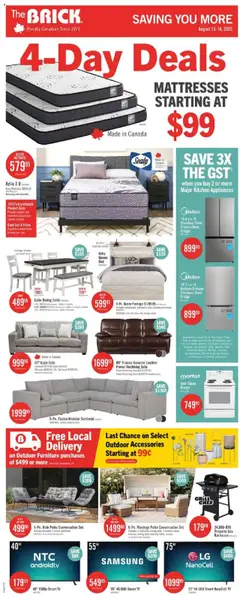 Preview of leaflet Weekly flyer / circulaire from shop The Brick is valid from Aug 15, 2025