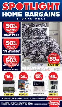 Preview of catalogue Home Bargains from shop Spotlight valid 29 Oct 2025