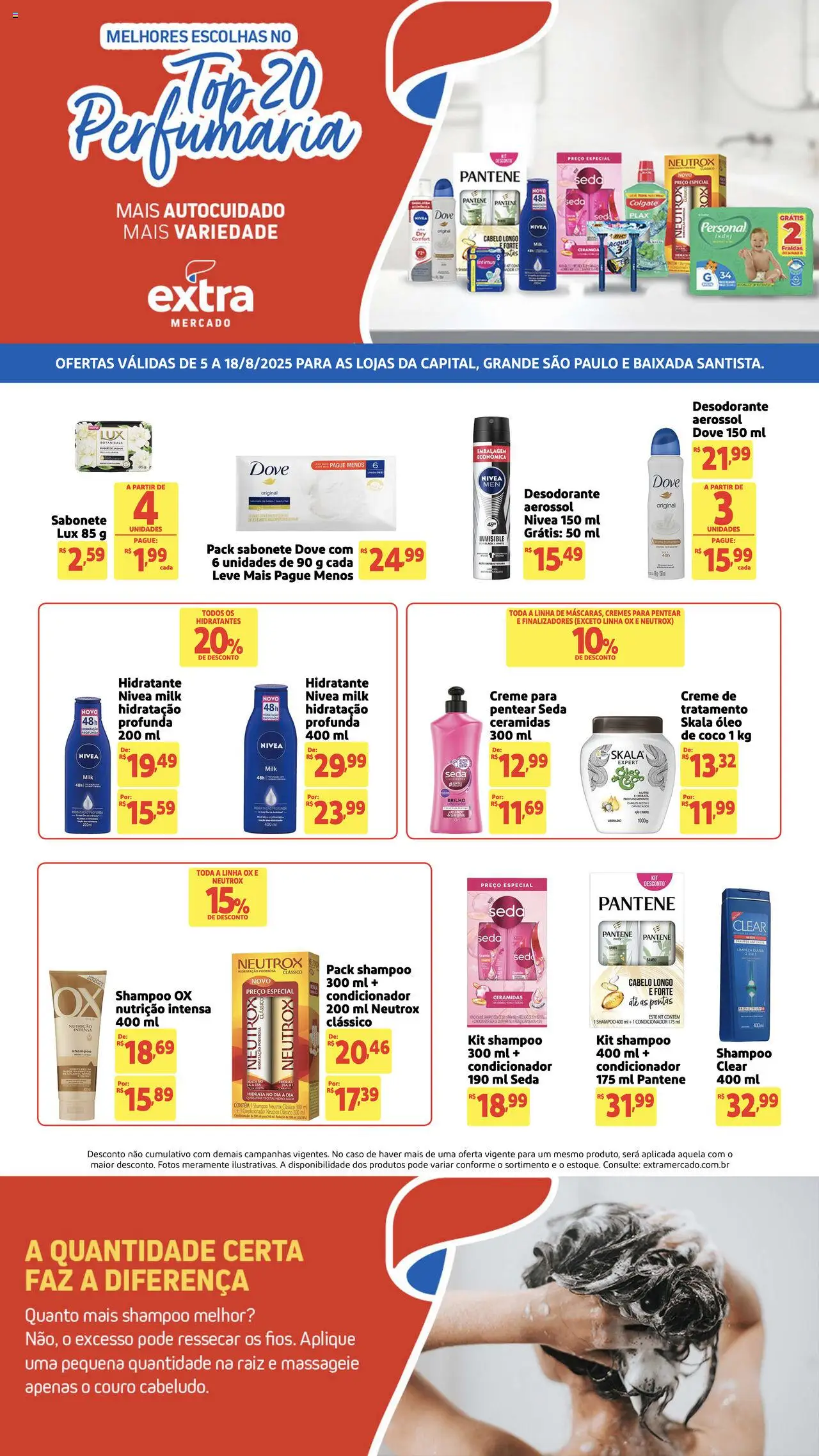Extra folheto "Ofertas de Mercado Perfumaria" válido a partir de 05/08/2025 - número de página 1